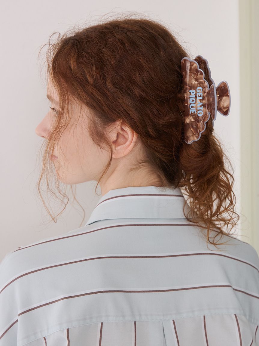 バイカラーロゴヘアクリップ(ヘアアクセサリー)｜ルームウェア