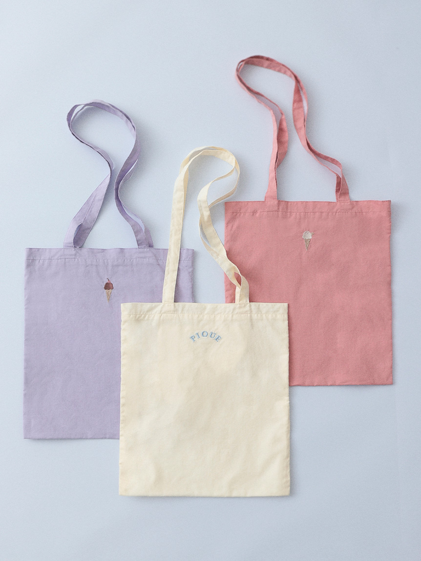 ワンポイント刺繍トートバッグ