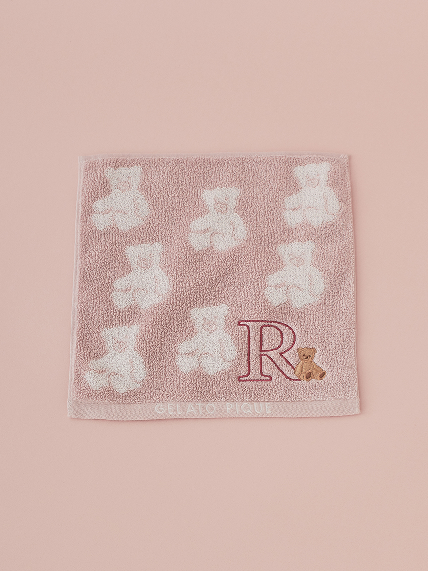 【MASH STORE限定】イニシャル刺繍入りベアハンドタオル(R-F)