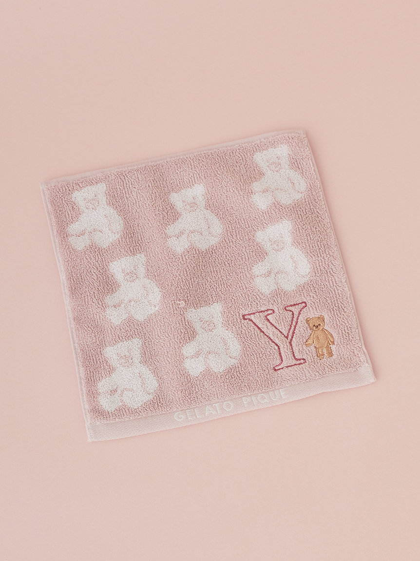 【MASH STORE限定】イニシャル刺繍入りベアハンドタオル(Y-F)
