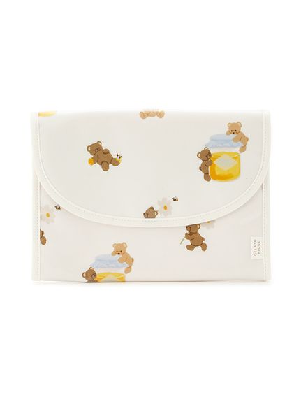 【新品】ジェラートピケ ベア柄 おむつポーチ 母子手帳ケース セット はちみつベア柄母子手帳ケースM(母子手帳ケース)｜ルームウェア