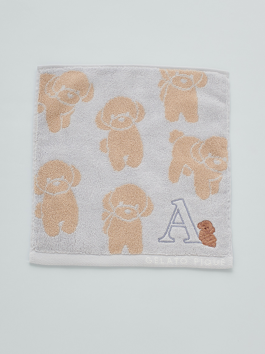 MASH STORE限定】イニシャル刺繍入りトイプードルハンドタオル(タオル