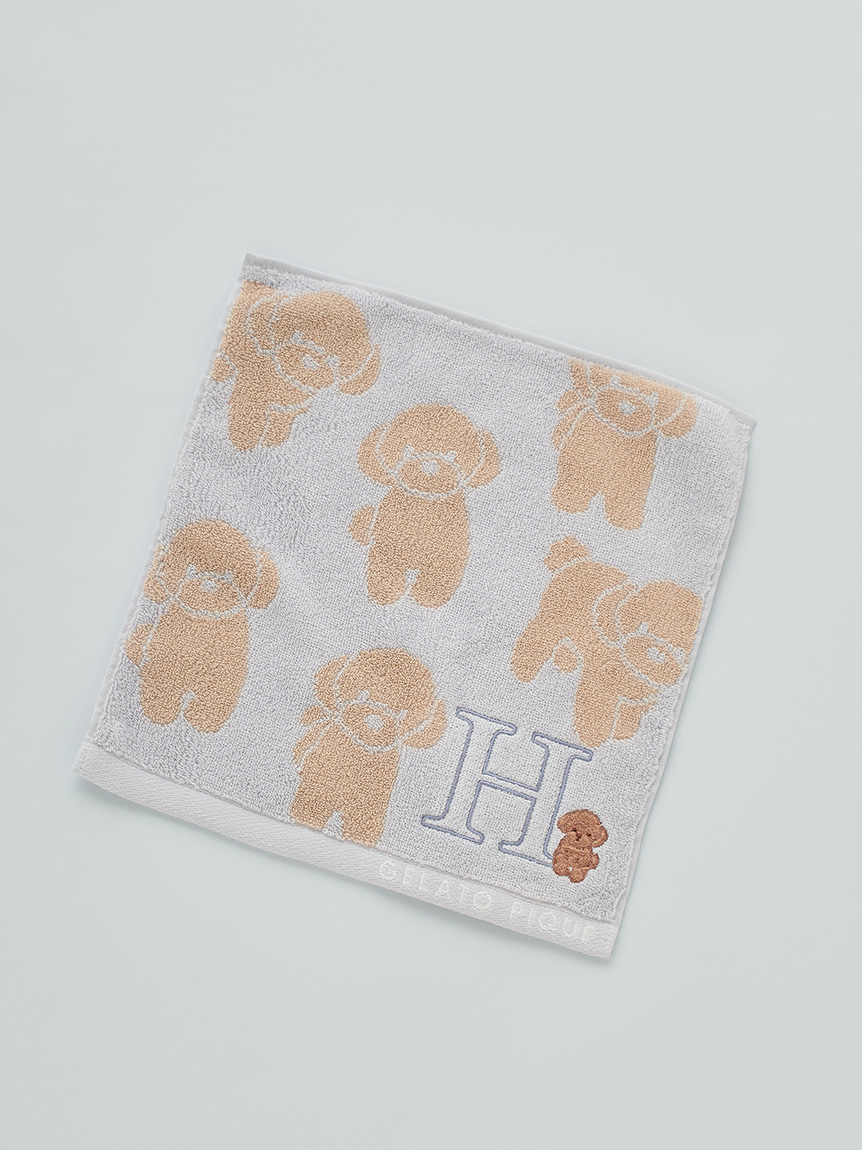 MASH STORE限定】イニシャル刺繍入りトイプードルハンドタオル(タオル