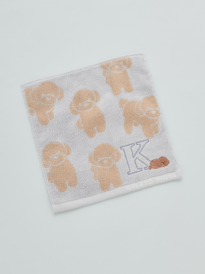 MASH STORE限定】イニシャル刺繍入りトイプードルハンドタオル(タオル