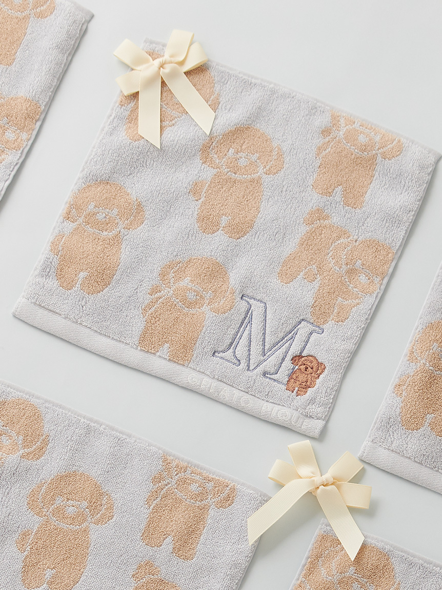 MASH STORE限定】イニシャル刺繍入りトイプードルハンドタオル(タオル