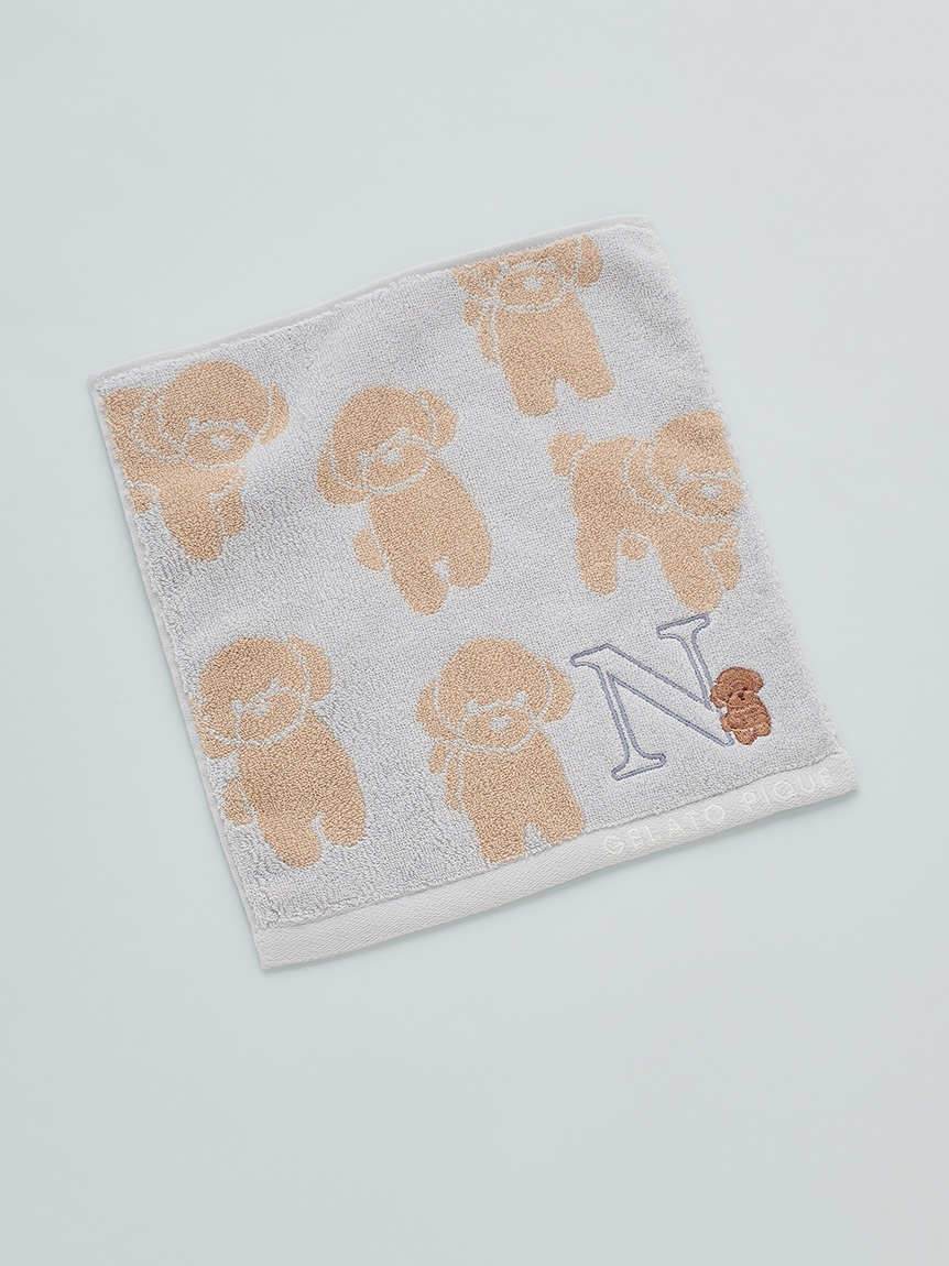 MASH STORE限定】イニシャル刺繍入りトイプードルハンドタオル(タオル