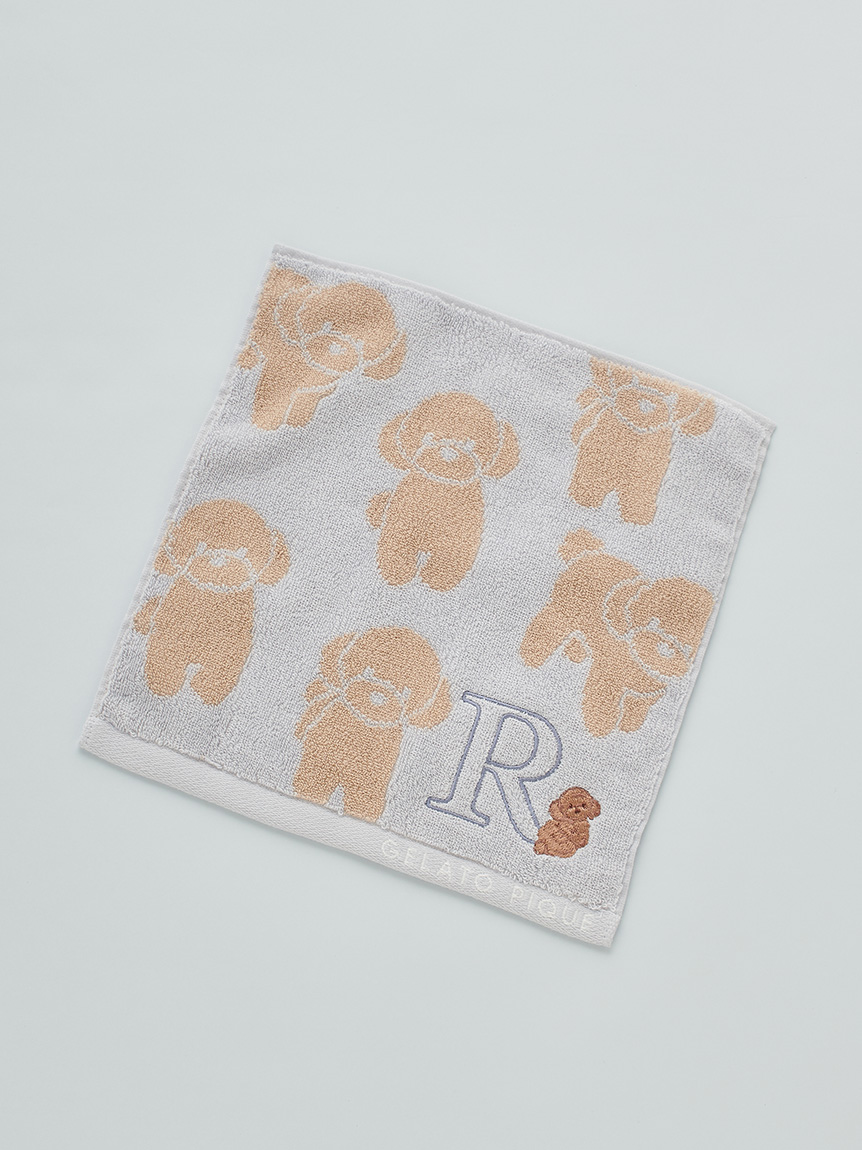 MASH STORE限定】イニシャル刺繍入りトイプードルハンドタオル(タオル