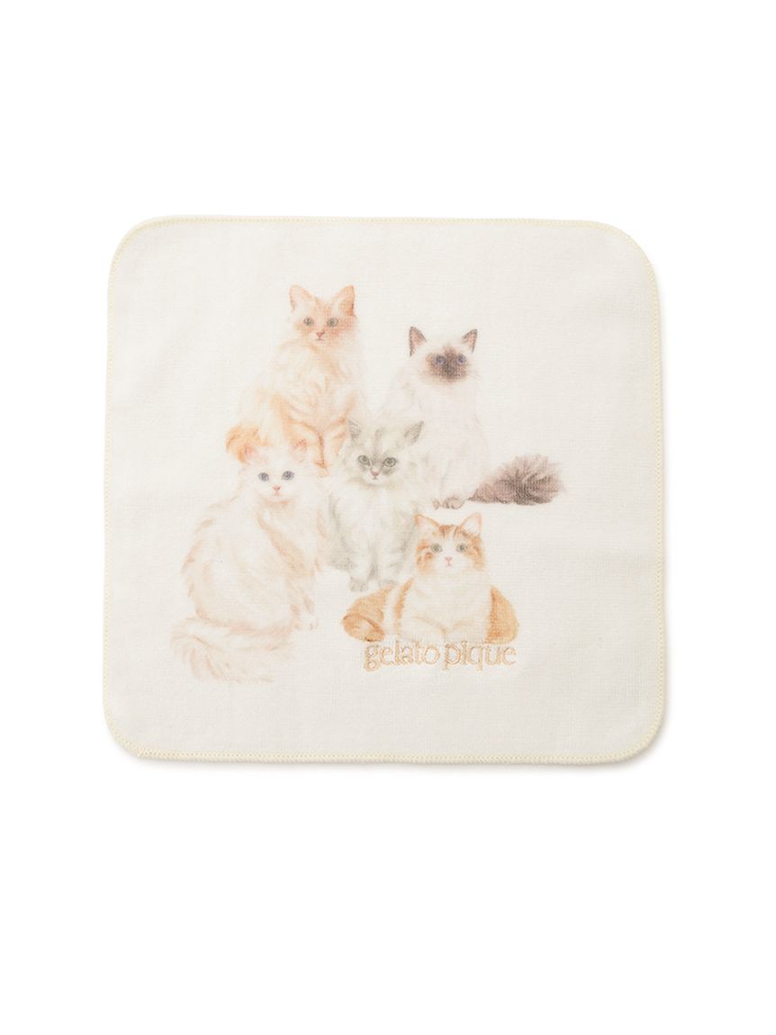 キャットワンポイントハンドタオル(タオル)｜ルームウェア・パジャマ