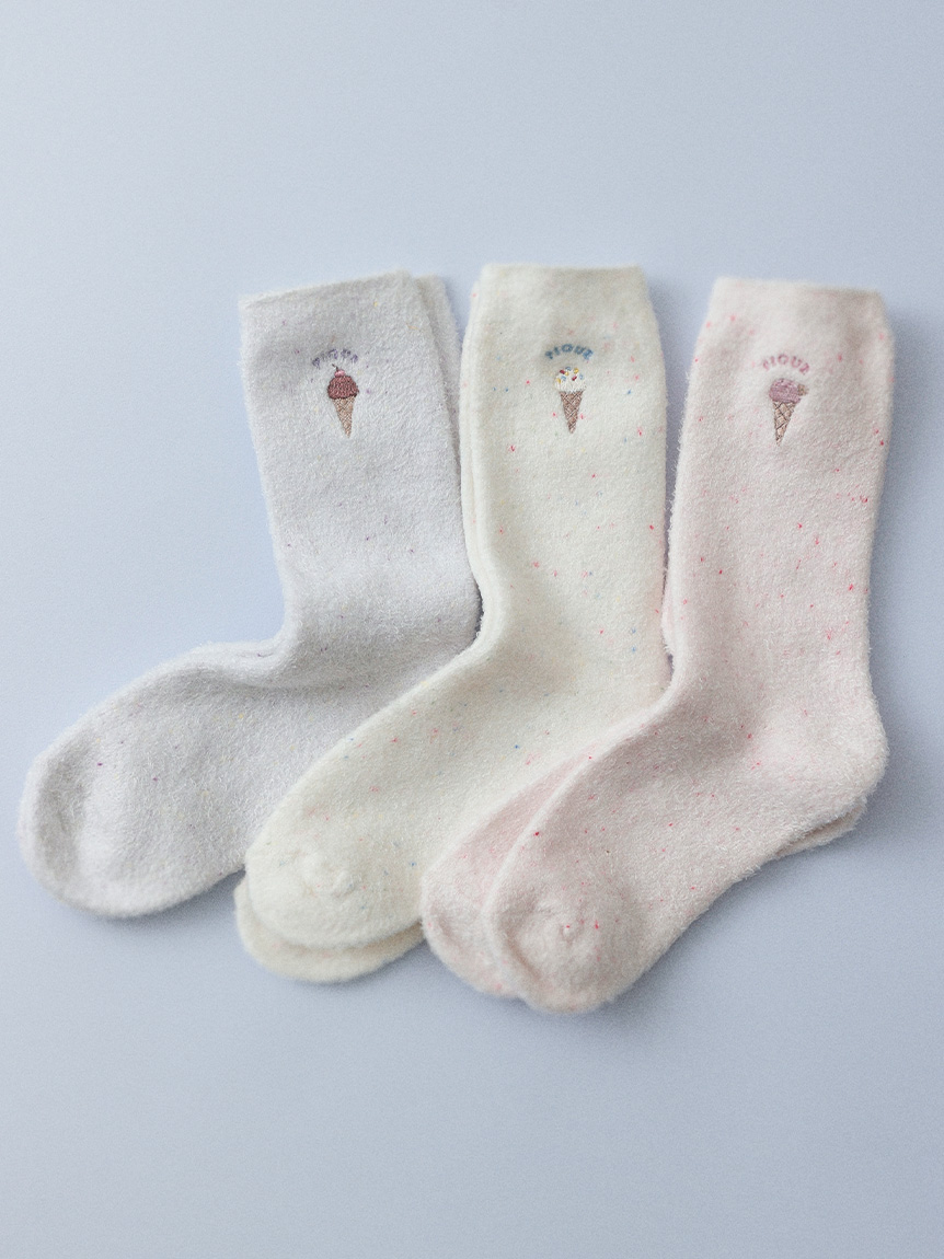 アイスワンポイント刺繍ソックス