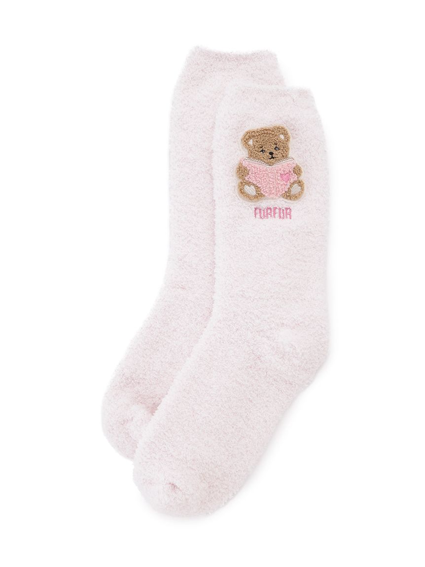 【タグ付き】ジェラートピケ ブランケット　ルームソックス　大判 FURFUR×gelato pique】パウダーベアモチーフルームソックス(ソックス