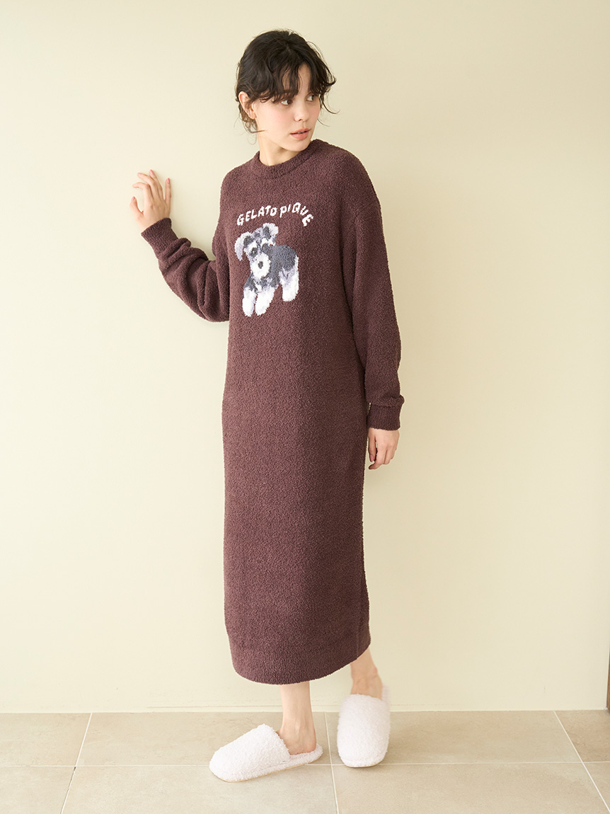 ONLINE限定】DOG ジャガードワンピース(ワンピース)｜ルームウェア