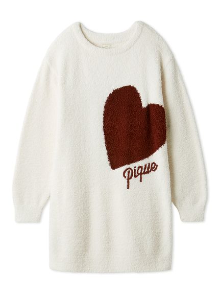 正規品♡新品 ジェラートピケ ハートジャガードワンピース ブラウン 完売 ONLINE限定】ハートジャガードワンピース(ワンピース)｜ルームウェア