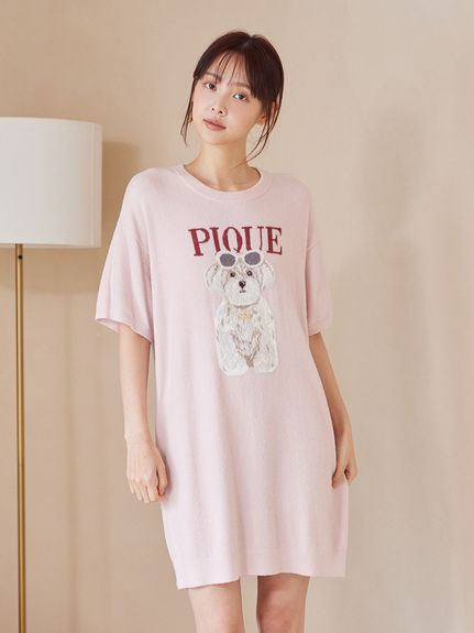 【匿名配送♡新品未開封】ジェラートピケ 長袖 ワンピース ボーダー ピンク gelato pique（ジェラートピケ） SALE20%OFF HOLIDAY ジェラート
