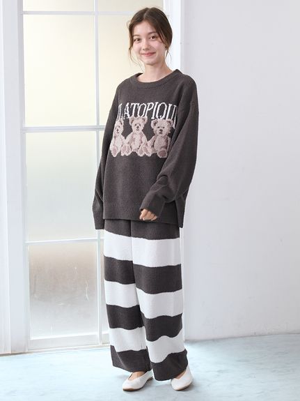 新品 ジェラートピケ ライラックモチーフシャツ&ライラックモチーフロングパンツ ジェラートピケ ライラックモチーフシャツドレス＆ライラック