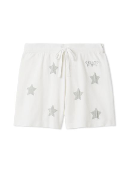 gelato pique ベア柄カットソーショートパンツ アイボリー gelato pique（ジェラートピケ） エアリーモコキャットジャガードプル