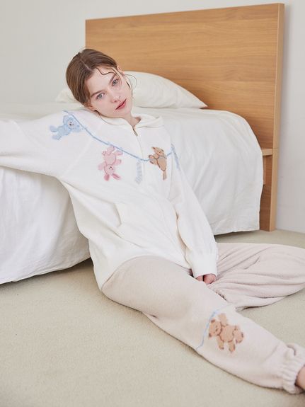 エアリーモコウォッシングアニマルジャガードロングパンツ(ロング