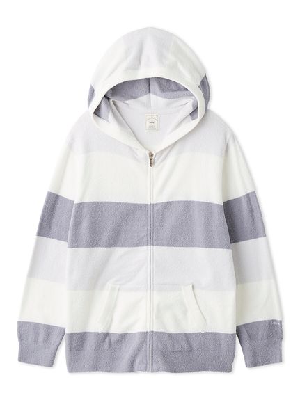 ウォッシャブルスムーズィーボーダーパーカ(NVY-F)