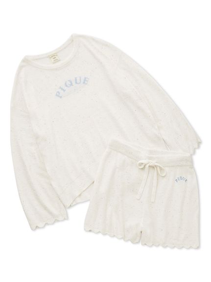 スムーズィーネッププルオーバー＆ショートパンツセット(OWHT-F)