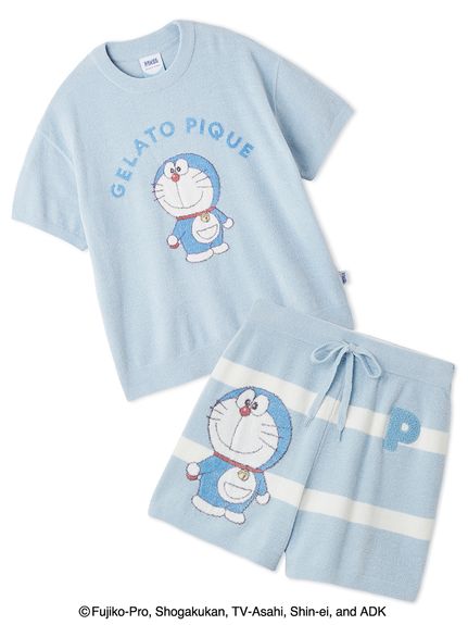 gelato pique ロゴジャガードプルオーバー＆ネルチェックパンツ スムーズィーロゴジャガードプルオーバー&ショートパンツセット