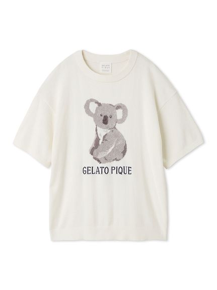 ジェラートピケ　コアラルームウェア 接触冷感】コアラ柄Tシャツ(カットソー・Tシャツ)｜ルームウェア