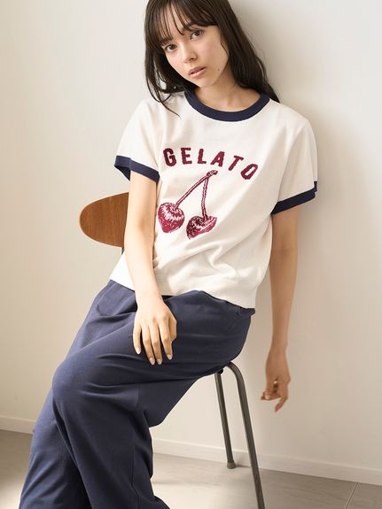 エアリーモコモチーフジャガードリンガープルオーバー(ニット