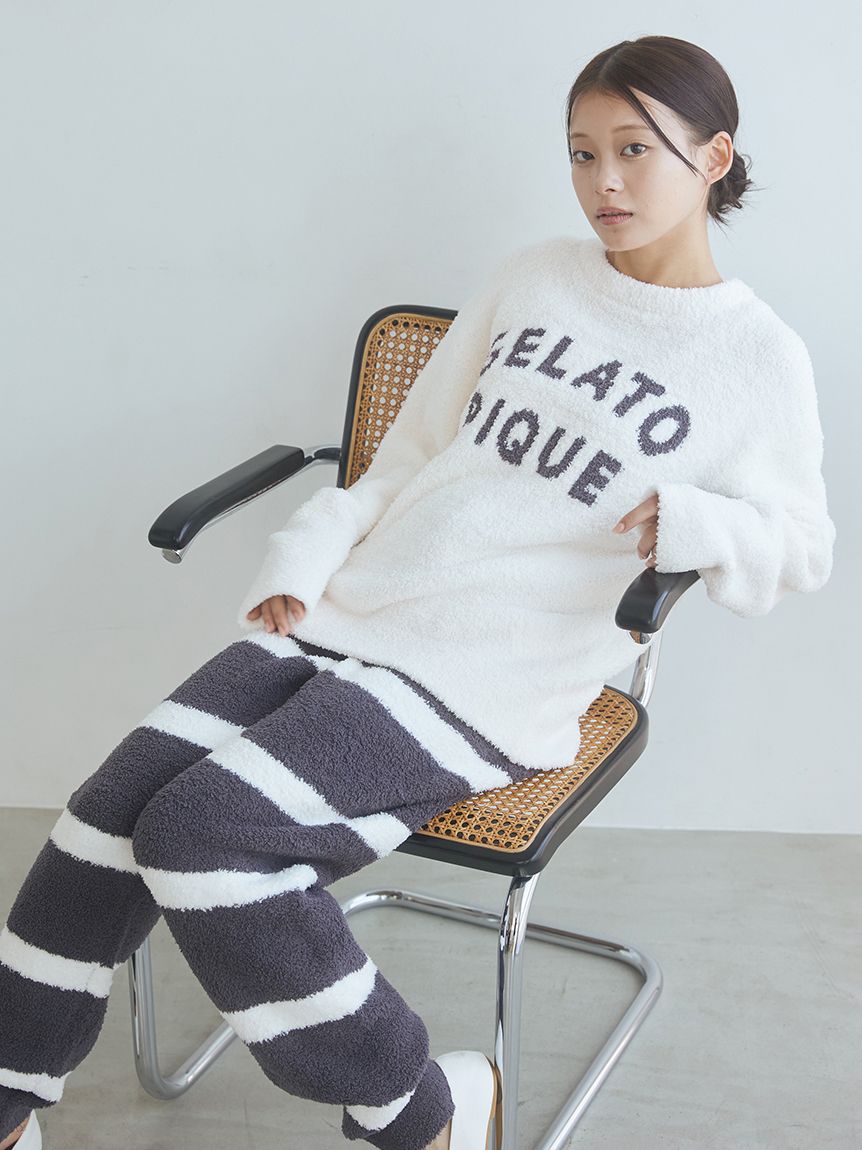 ジェラートピケ パウダーロゴジャガードプルオーバー&ロングパンツセット パウダーロゴジャガードプルオーバー&ロングパンツセット｜gelato