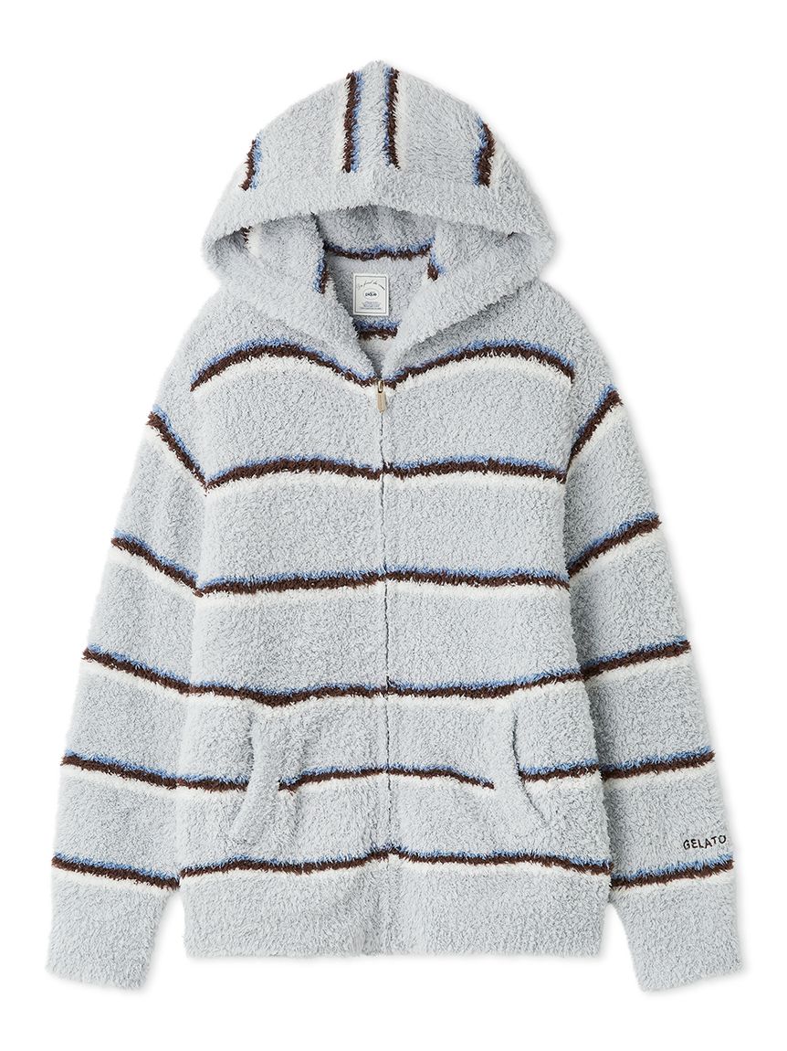 ジェラートピケ　ジェラートデザートボーダーパーカー ジェラートボーダーパーカ(パーカ)｜ルームウェア・パジャマ通販