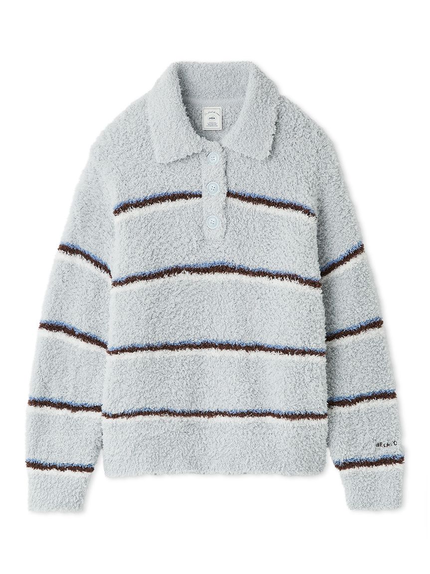 ジェラートボーダーポロ衿プルオーバー(ニットプルオーバー)｜ルーム