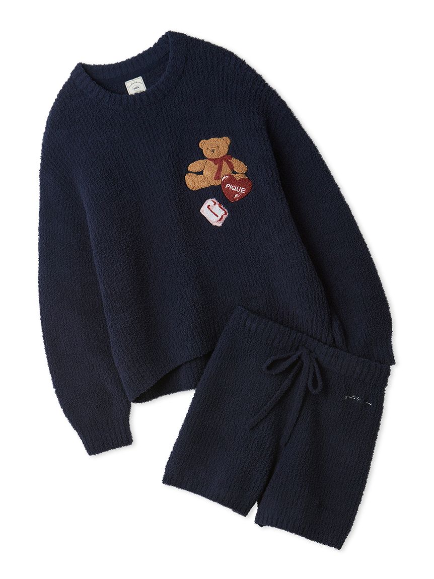 【Marriko♡* *様】 リクエスト pique ルームウェアセット ONLINE限定】ベビモコベアさがらプルオーバー＆ショートパンツ