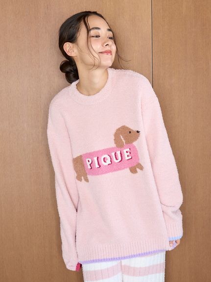 【新品未使用】ジェラートピケ　ベビモコラビットジャガードプルオーバー　ピンク ジェラートピケ gelato pique ベビモコラビットジャガードプルオーバー