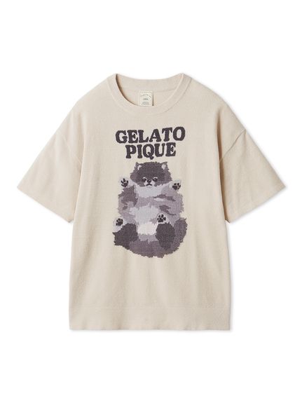 gelato pique ジェラピケ ボーダー ルームウェア 上下 猫 ロンT gelato pique（ジェラートピケ） ネコ柄 ワンポイントロンT PWCT241325