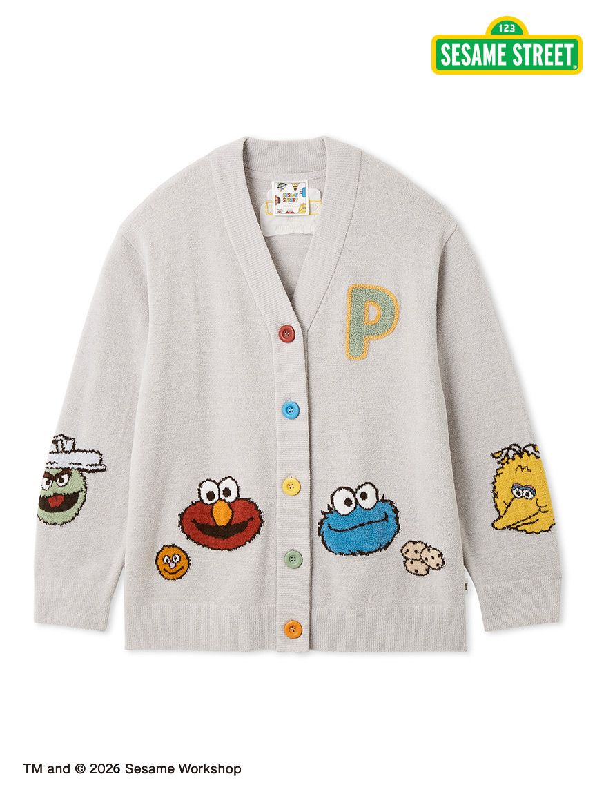 【SESAME STREET】エアリーモコアップリケカーディガン SESAME STREET】エアリーモコアップリケカーディガン(カーディガン