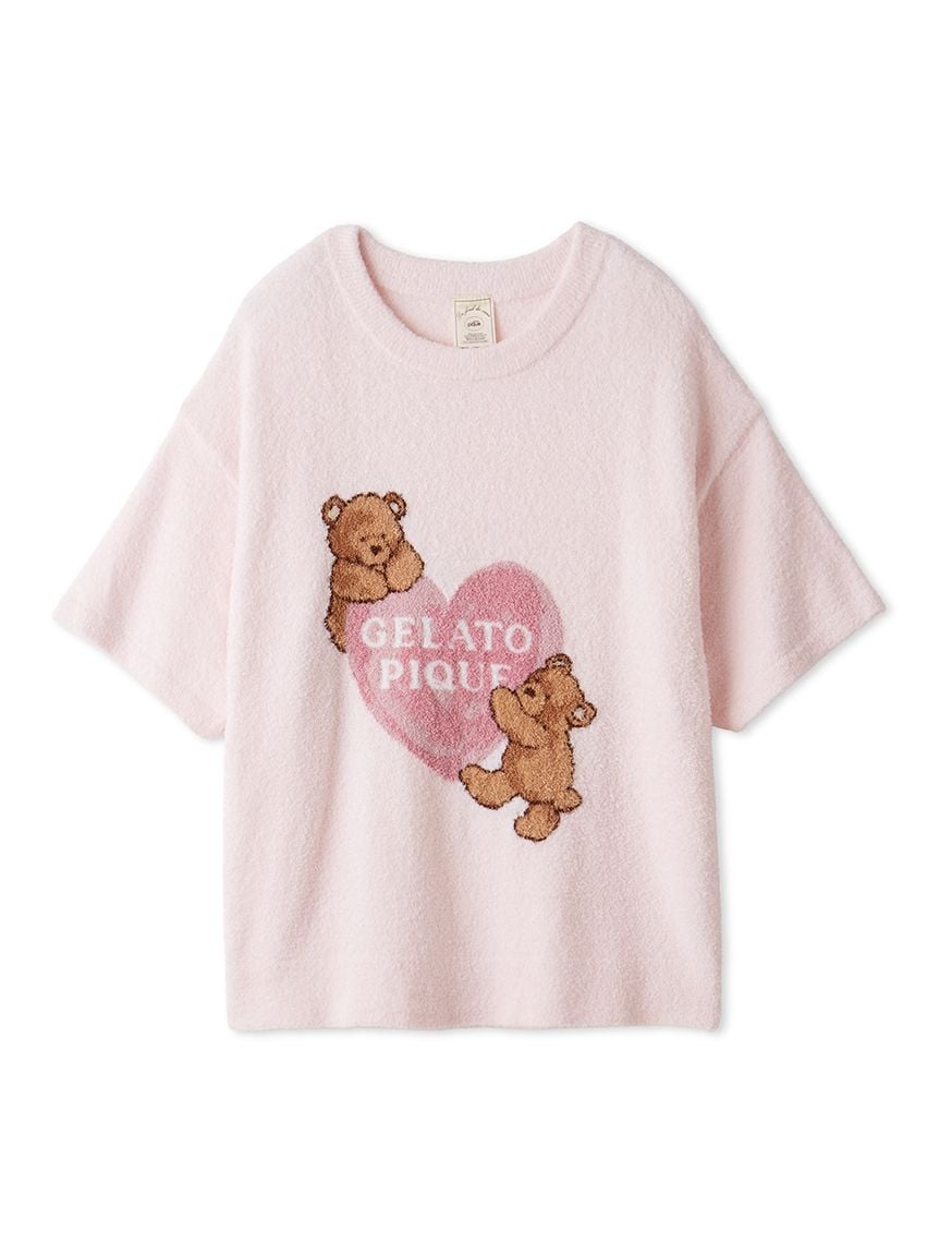接触冷感】スムーズィーBEAR HEART ジャガードプルオーバー(ニットプル