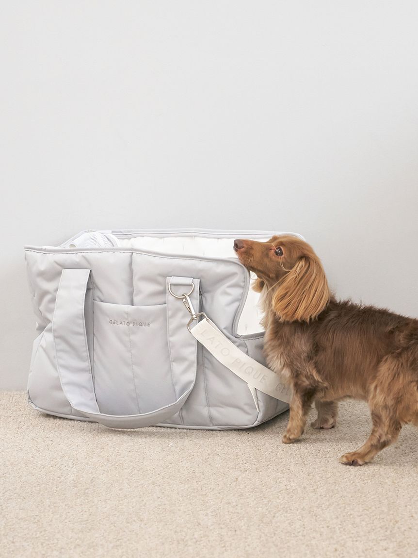 ジェラートピケ　【CAT&DOG】【販路限定商品】キルティングキャリーバック CAT&DOG】【販路限定商品】キルティングキャリーバック（ペット