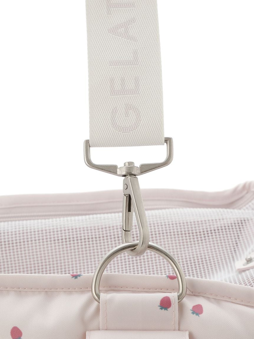 【CAT&DOG】ストロベリー柄ミニサイズキャリーバッグ ジェラートピケ CAT&DOG ストロベリー柄ミニサイズキャリー