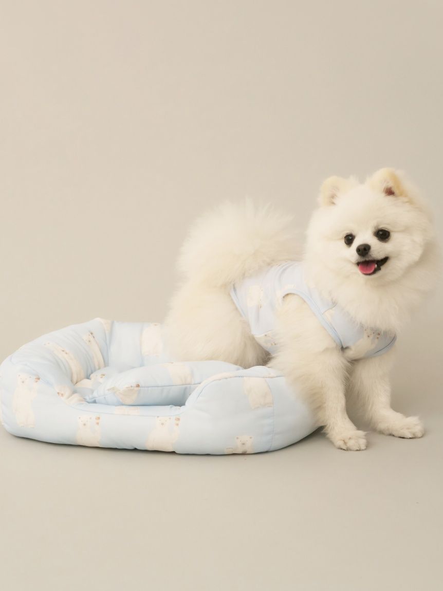 CAT&DOG】【接触冷感】シロクマ柄COOLINGベッドSサイズ(ベッド