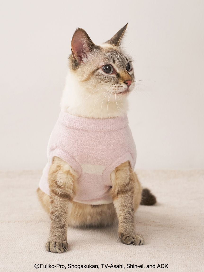 ジェラートピケ　CAT&DOGジャガードプルオーバー　ピンク　猫の日　パジャマ ドラえもん】【CAT&DOG】ジャガードプルオーバー(ウェア