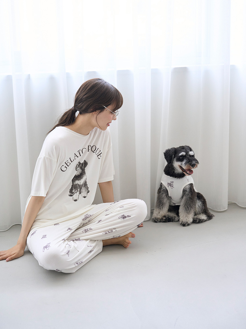 MASH SUMMER WEEK限定】【CAT&DOG】シュナウザー柄カットソー