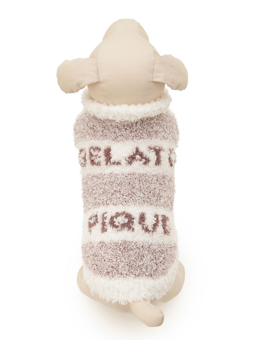 ジェラートピケ パウダーメランジボーダープルオーバー モカ セット 新品タグ付♡ ジェラートピケ パウダーメランジボーダープルオーバー