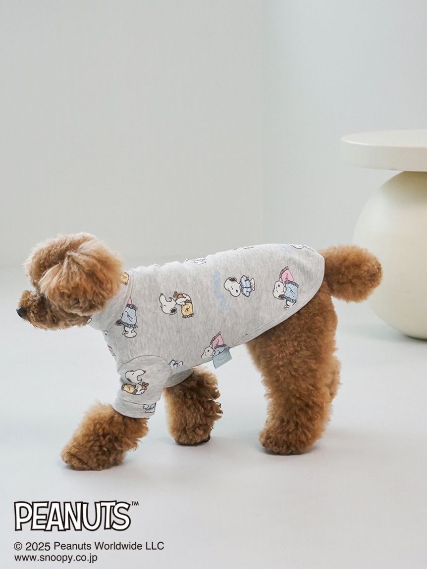 PEANUTS】【CAT&DOG】オリジナルアート 総柄プルオーバー(ウェア