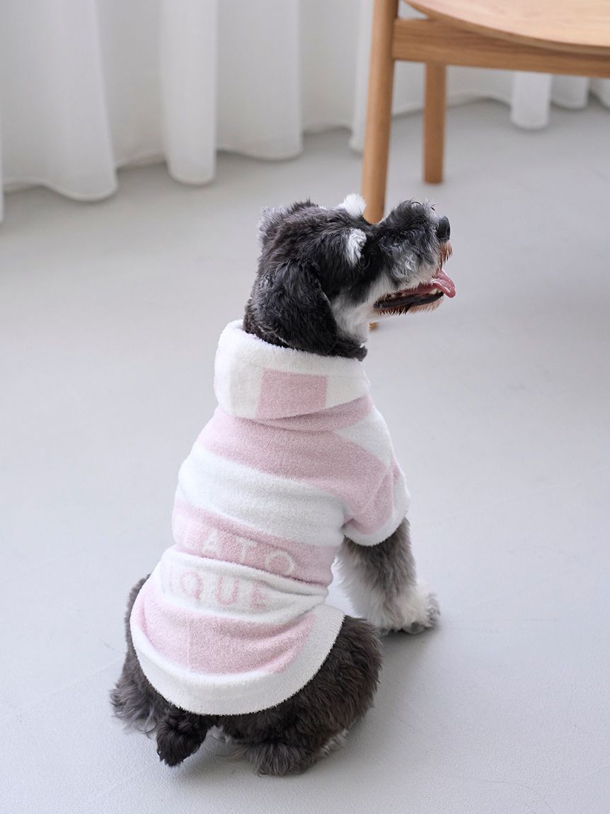 gelato piqueコラボ 2ボーダーフーディー　グレー ジェラートピケ gelato pique ジェラート2ボーダーパーカ