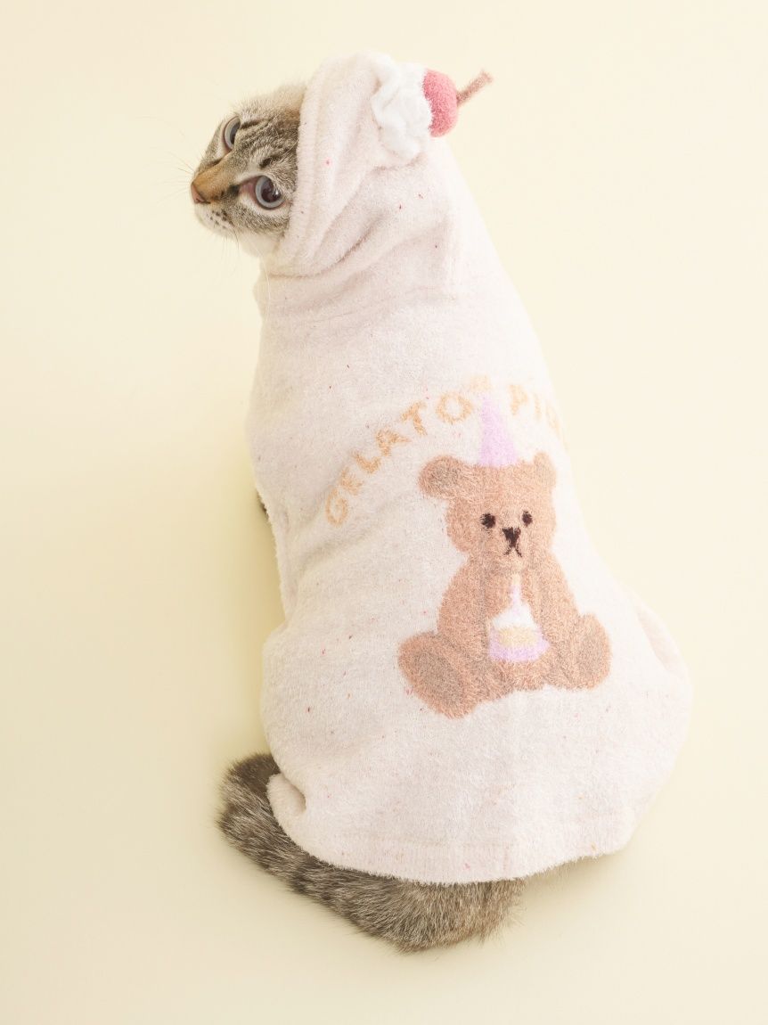 ジェラートピケ　CAT パジャマ　アイボリー HALLOWEEN】CATジャガードプルオーバー(ニットプルオーバー