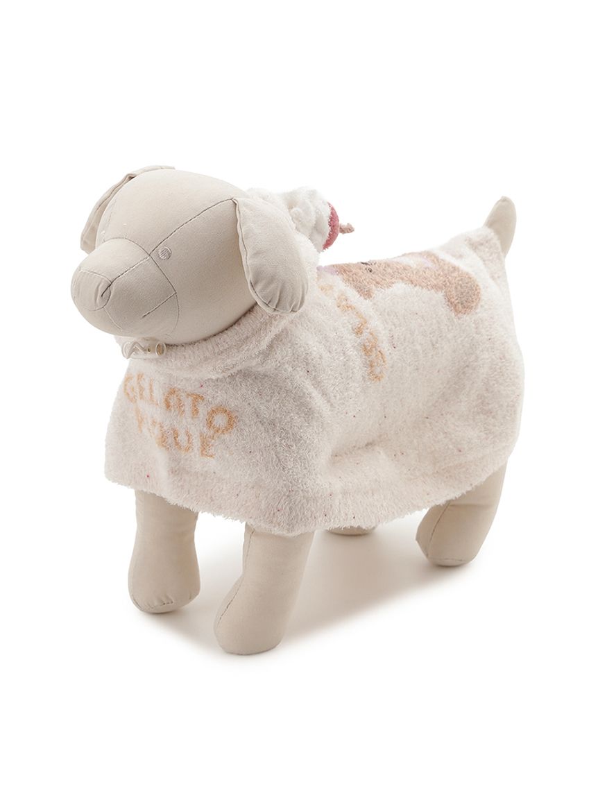 【2666】ジェラートピケ パウダーニットワンピース　CAT&DOG ピンク gelato pique（ジェラートピケ）の「CAT&DOG柄ワンピース