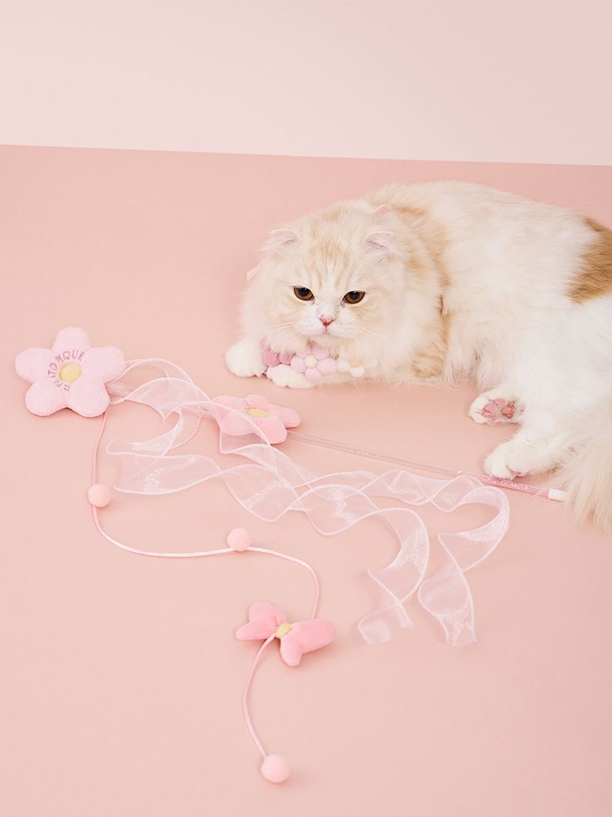 あざらし様　③ピンク　おてて横　ピンクチェックパールねこちゃん CAT&DOG】フラワーモチーフねこじゃらし(グッズ)｜ルームウェア