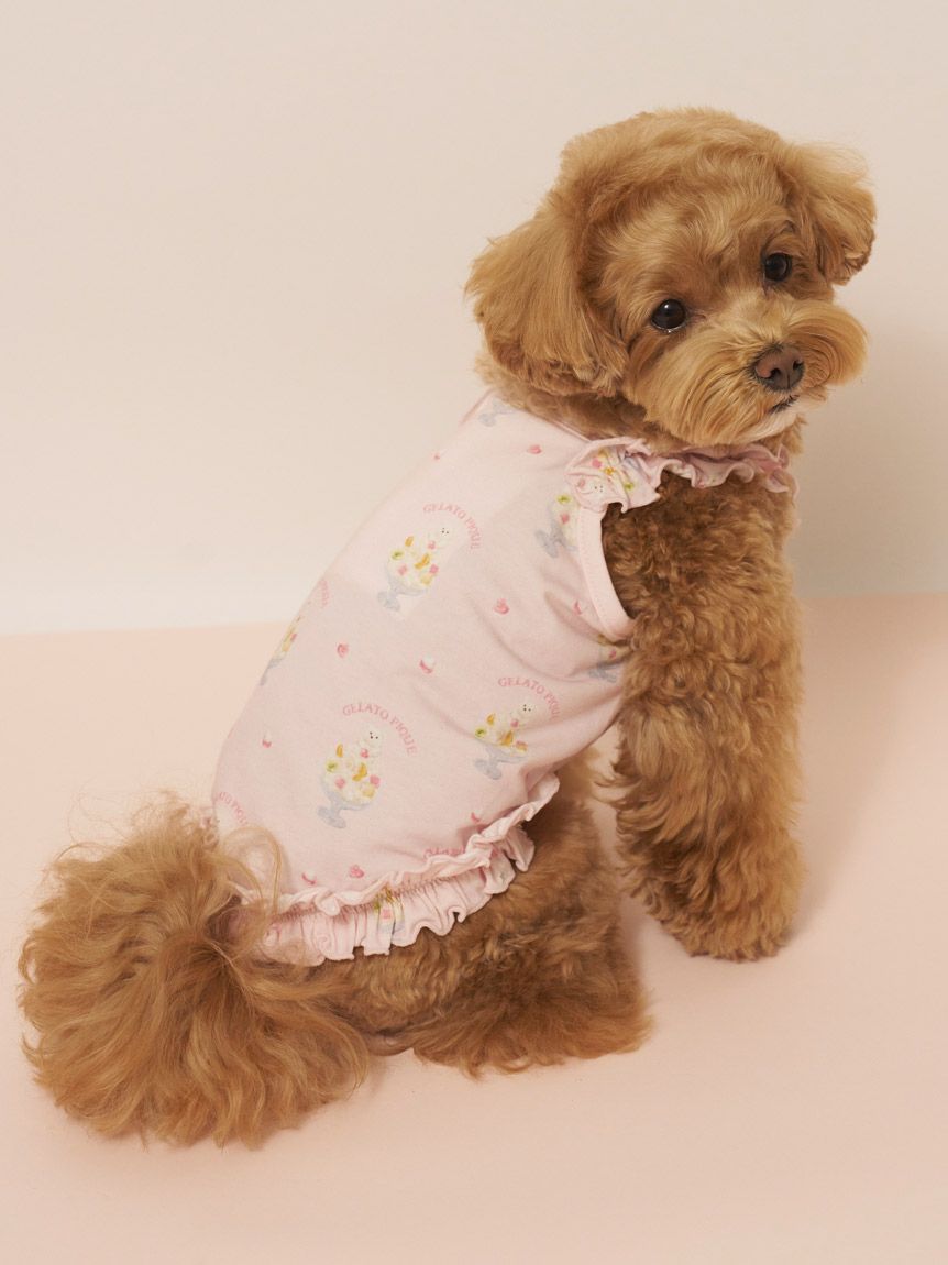 CAT&DOG】【接触冷感】シロクマひんやりスイーツ柄 Coolingフリルプル