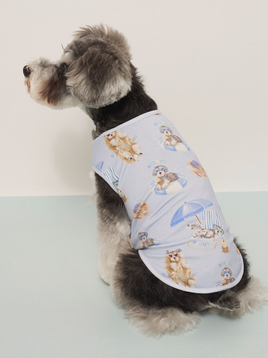CAT&DOG】【接触冷感】 ビーチ シュナウザー柄Coolingプルオーバー