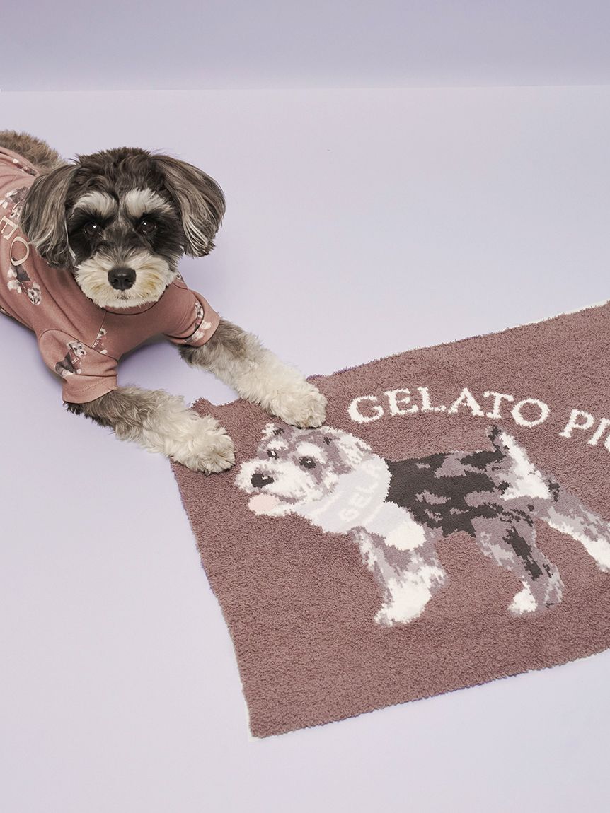 【新品未使用】GELATO PIQUE シュナウザージャガードブランケット CAT&DOG】ベビモコシュナウザー柄ブランケット(グッズ)｜ルームウェア