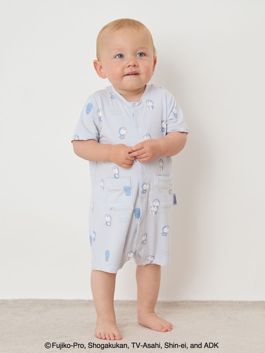 ドラえもん】【ベビー】総柄ロンパース(ロンパース)｜ルームウェア
