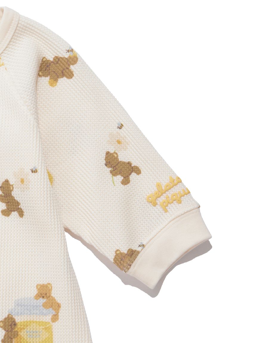 BABY】新生児はちみつベア柄2WAYオール(ロンパース)｜ルーム