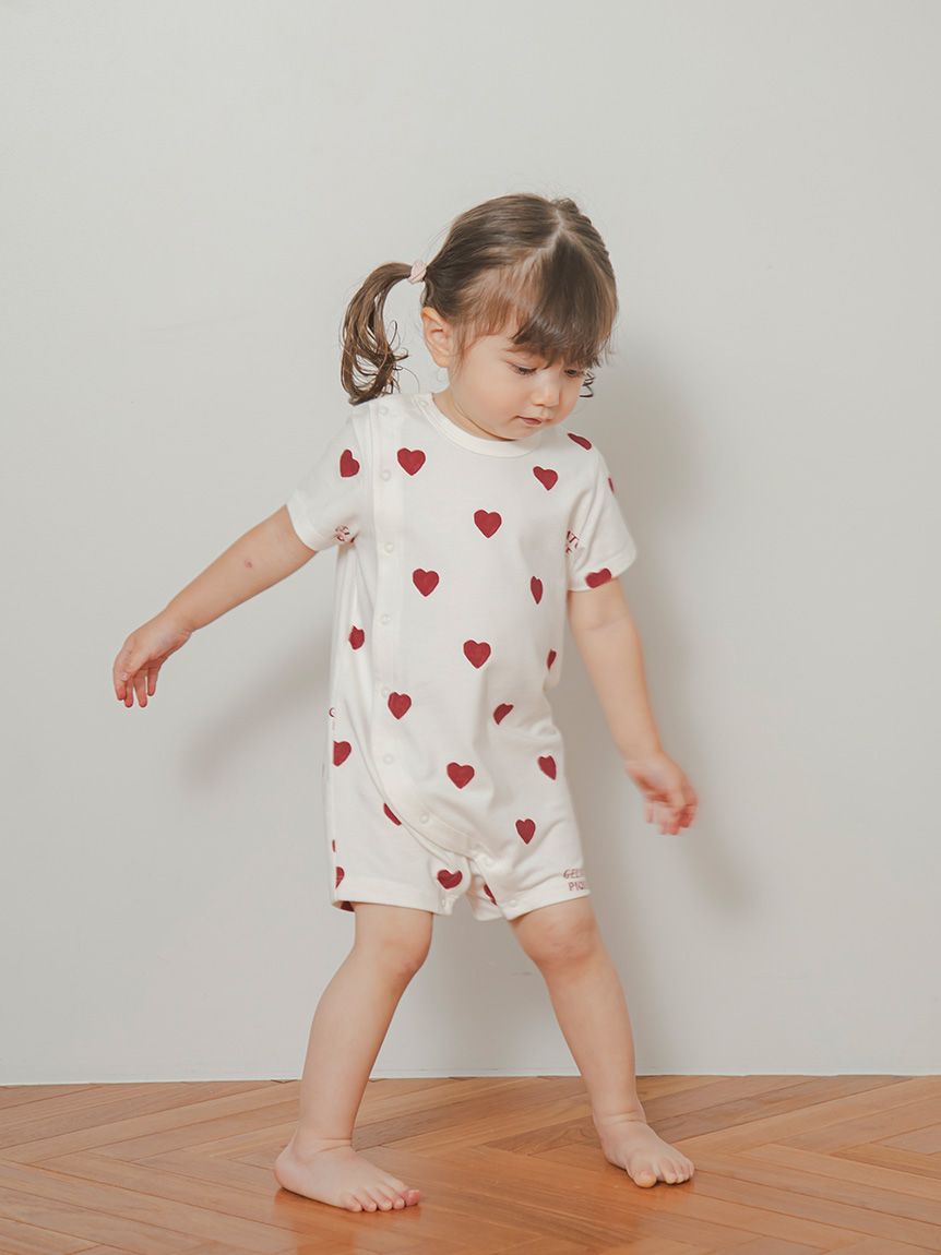 ジェラートピケ 【BABY】リボン柄ロンパース 最新な セール】【BABY】リボン柄ロンパース（ロンパース
